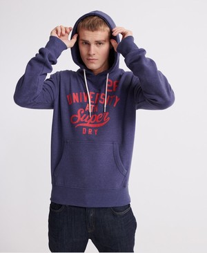 Superdry Classic Varsity Férfi Kapucnis Pulóver Kék | NZEMI1238